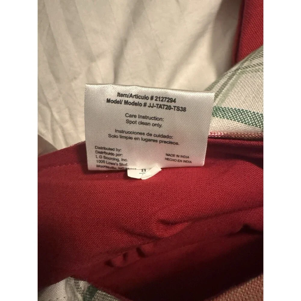 Red and White Plaid Christmas Tree Skirt 39 inch Checkered
